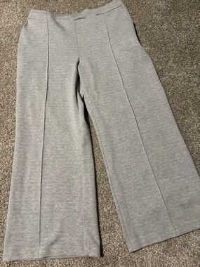 Wide Leg Gray Women's Pants - Fashionable Ponte Style
